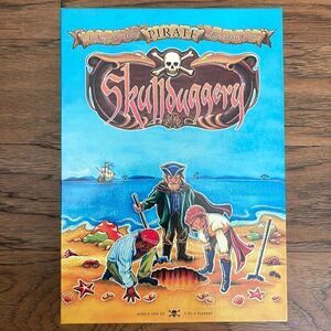 Skullduggery.  A swashbuckling pirate adventure game.  Ages 8 & up.  2-4 players